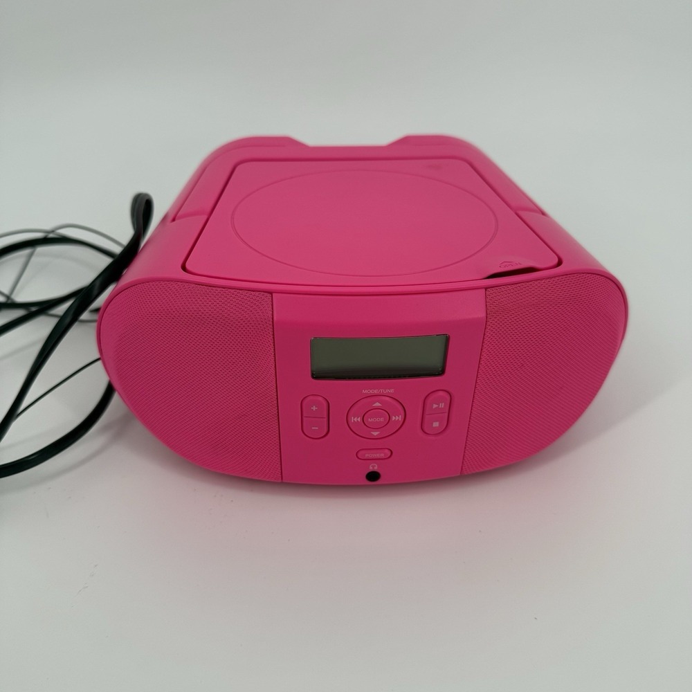 Portable CD Boombox w/Digital FM Radio CD Player w/2.4RMS Output for Home Pink